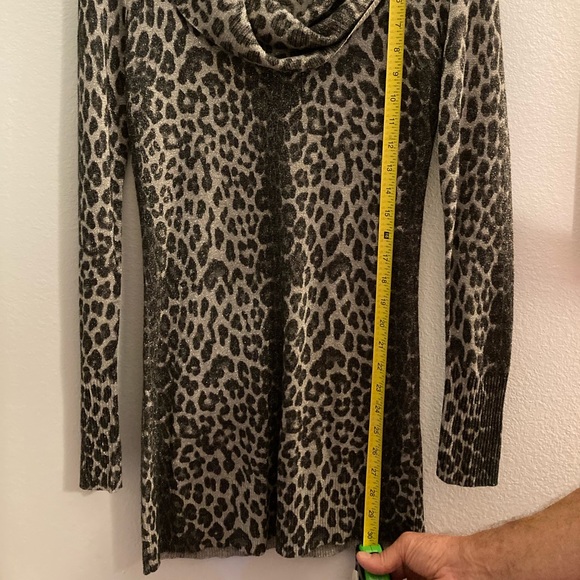 LAST DAY! Cache Leopard Print Glittery Cowl-Neck Sweater - Picture 6 of 6
